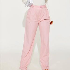 Pink pinstripe pants